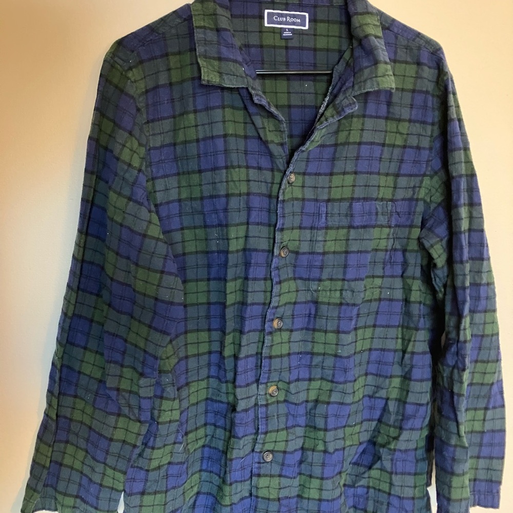 Club Room Green and Blue Plaid Shirt